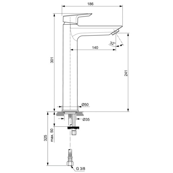 Смеситель для раковины-чаши Ideal Standard TESI A6575AA фото