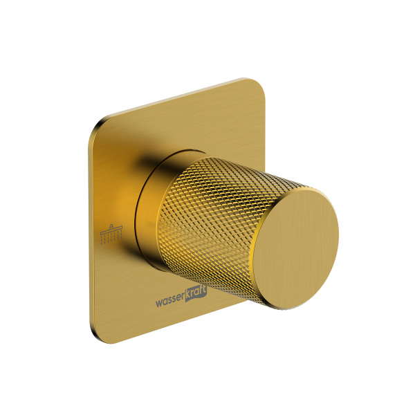 Переключатель потоков на 2 выхода WasserKRAFT Schunter A306 матовое золото фото