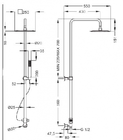 Душевая система (стойка) Cezares Levico LEVICO-CD-01-Cr фото