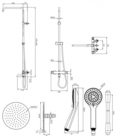 Душевая система (стойка) Omnires Y Y1234ALCR фото
