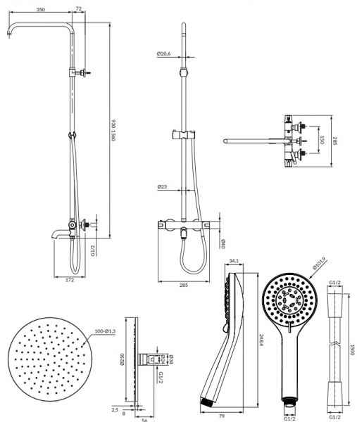 Душевая система (стойка) Omnires Y Y1234ALCR фото