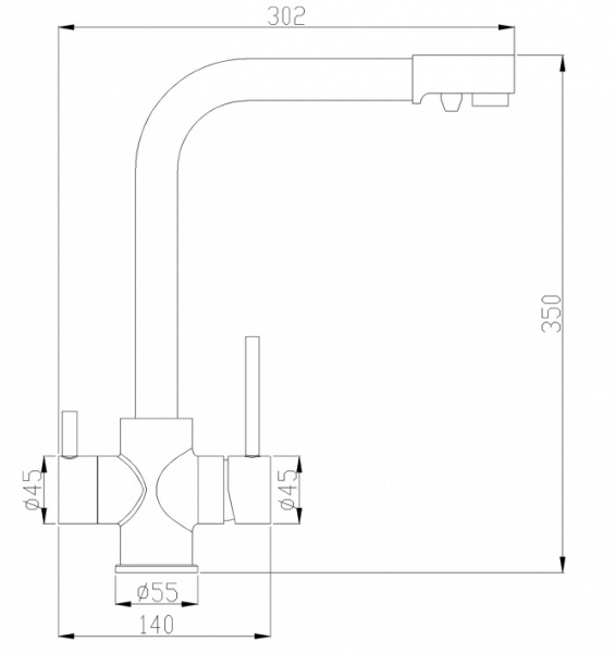 Смеситель для кухни под фильтр Zorg Steel Hammer SH 552 BR фото