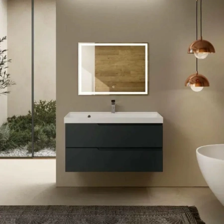 Тумба под раковину Aquame S3 AQM900310GM 100 см, антрацит фото