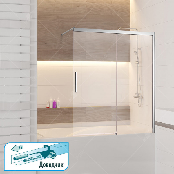 Шторка на ванну раздвижная RGW Screens SC-43 34114312-11 120 см прозрачное стекло фото