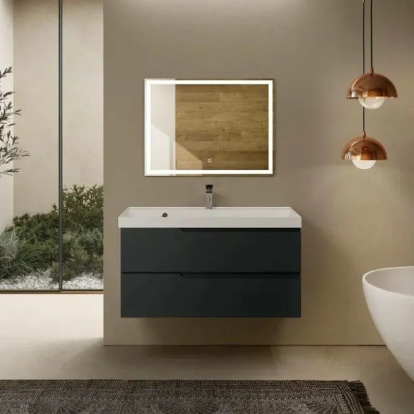 Тумба под раковину Aquame S3 AQM900310GM 100 см, антрацит фото