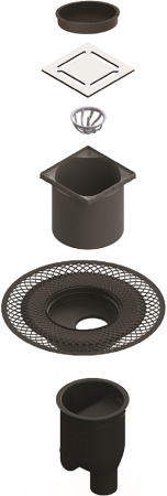 Душевой трап Berges Wasserhaus Platz Norma 090058 10x10 см с вертикальным сифоном фото