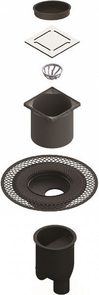 Душевой трап Berges Wasserhaus Platz Norma 090058 10x10 см с вертикальным сифоном фото