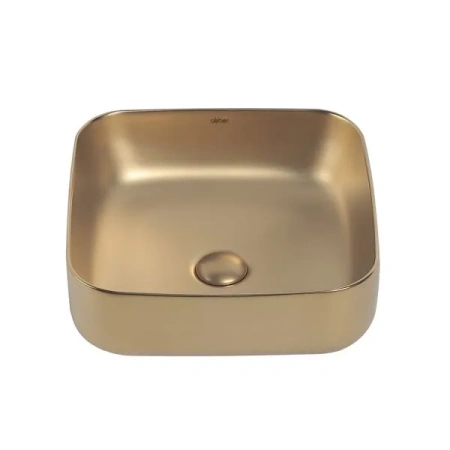 Накладная раковина Abber Rechteck AC2211MMG 38x38 золотая матовая фото