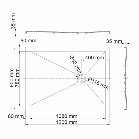 Поддон для душа WasserKRAFT Aller 10T07 120x90 слоновая кость матовая фото