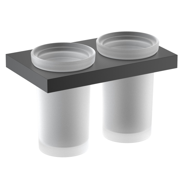 Двойной стакан для зубных щеток Timo Petruma 15234/03 черный матовый фото