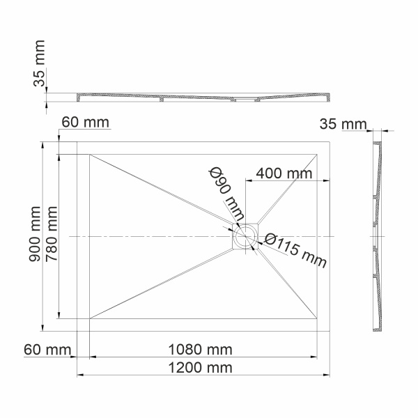 Поддон для душа WasserKRAFT Aller 10T07 120x90 слоновая кость матовая фото
