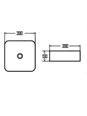 Раковина накладная AQUAme AQM5011 390x390x130 фото