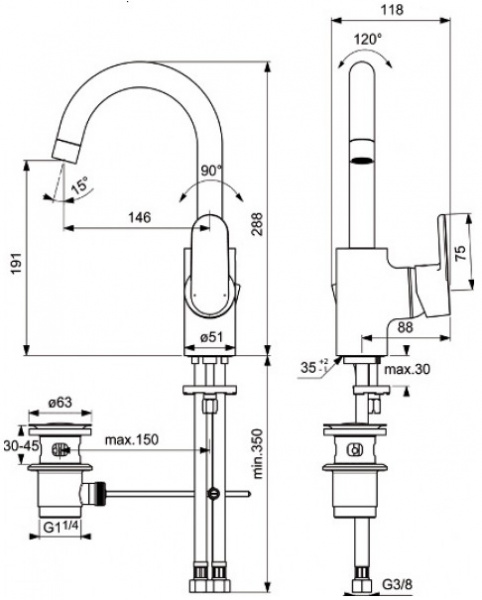 Смеситель для раковины Ideal Standard Vito B0410AA фото