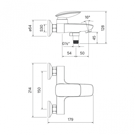 Смеситель для ванны Iddis Stone STOSB00i02WA фото