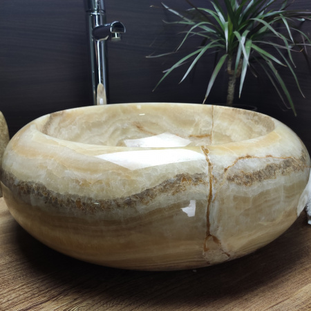 Раковина из мрамора Indo Bowl Grey Tin Lip Small BM-00273 фото