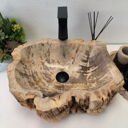 Накладная раковина из окаменелого дерева Fossil Basin OD-02467 45x38 фото