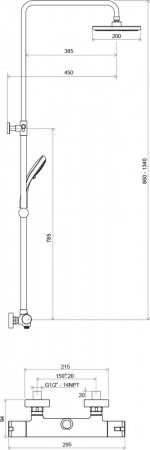 Душевая система (стойка) Ravak Termo 091.00/150 X070058 фото