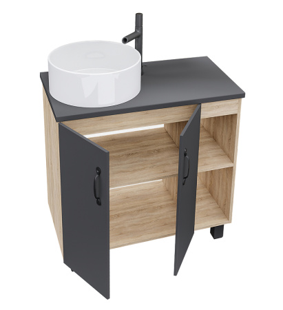 Тумба под раковину Grossman Флай 80 108002 серая фото