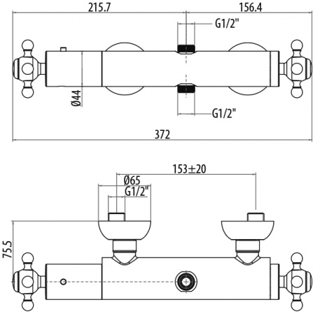 Термостатический смеситель для душа Gattoni Termostatici TSRE700V0br фото