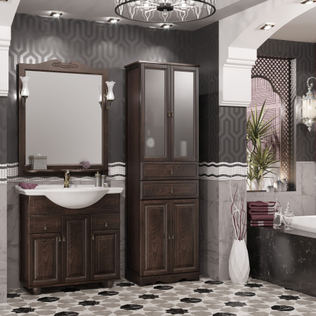 Мебель для ванной Opadiris Тибет 85 орех антикварный/с объемной филенкой фото