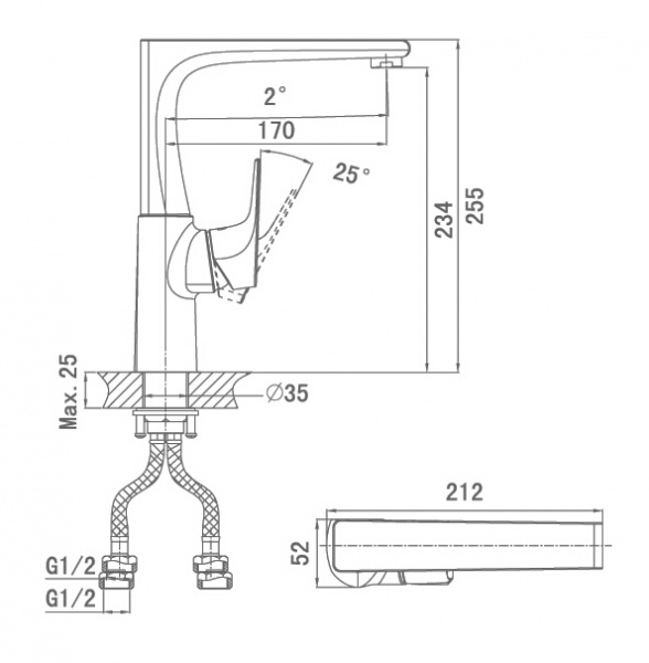 Смеситель для кухни D&K Hertz Rhein DA1292401 фото