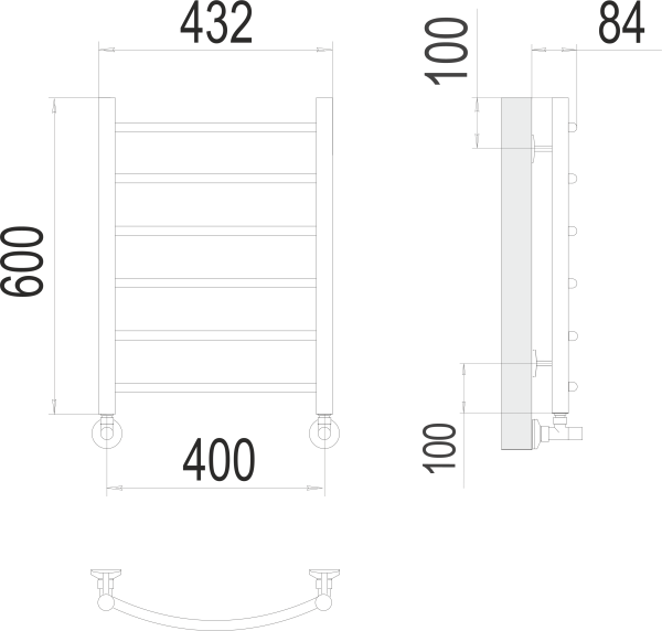 Водяной полотенцесушитель Классик П6 400х600 Terminus 4670078530202 фото
