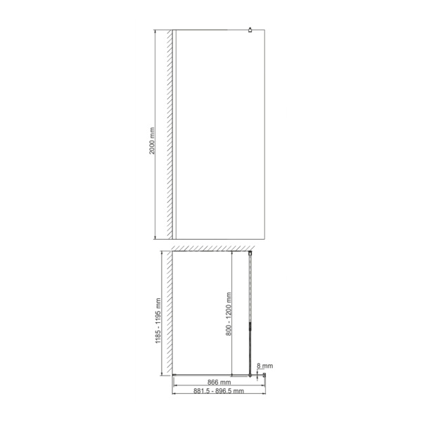 Душевая перегородка WasserKRAFT Rur 30W39GR-TXG текстурное стекло, 90 см фото