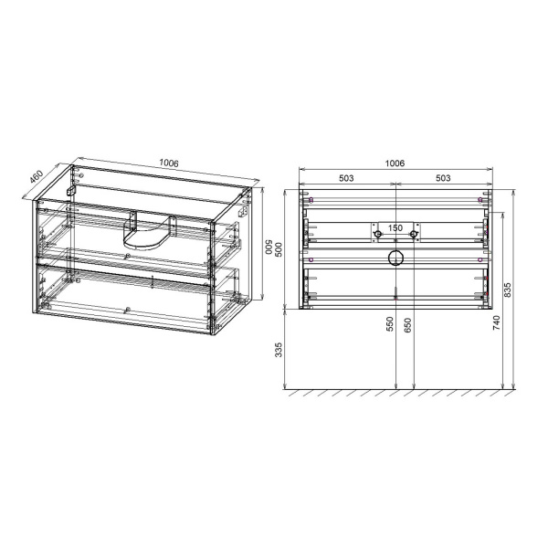 Тумба под раковину Vincea Gio VMC-2G100NO N.Oak 100 см фото