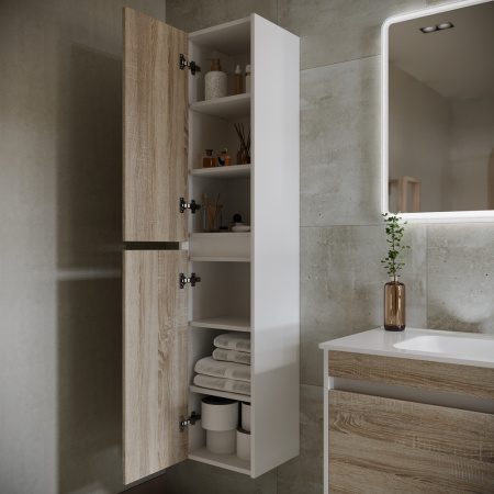 Шкаф-пенал Sancos Smart PSM35E дуб бардолино/белый фото