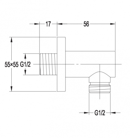 Подключение для душевого шланга Omnires S008BL черный фото
