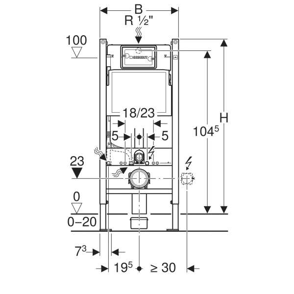 Инсталляция для подвесного унитаза Geberit Duofix Delta 12 111.153.00.1 фото
