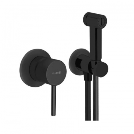 Гигиенический душ со смесителем Kludi Bozz 389983976 черный матовый фото