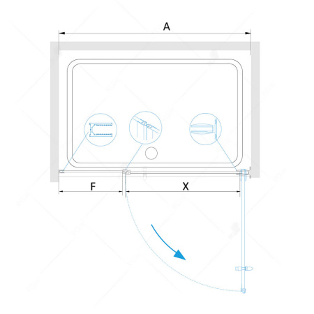 Душевая дверь RGW HO-012 прозрачная 90 см фото