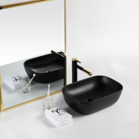 Накладная раковина BelBagno BB1302-H301 50x40 черная матовая фото