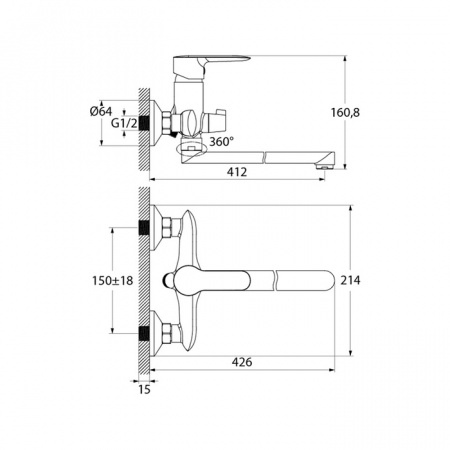 Смеситель для ванны Iddis Cuba CUBSBL2i10WA фото
