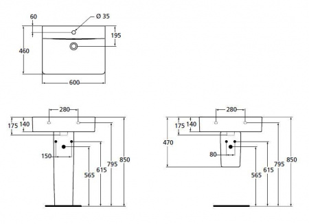 Подвесная раковина Ideal Standard Connect Cube E794501 60 см фото