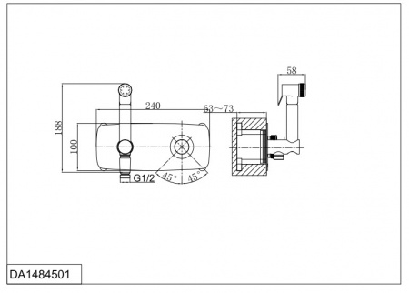 Гигиенический душ со смесителем D&K Bayern Alfeld DA1484501 фото
