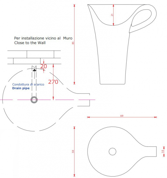 Раковина напольная Artceram Cup OSL004 01 00 bi фото