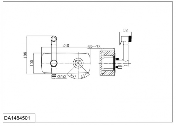 Гигиенический душ со смесителем D&K Bayern Alfeld DA1484501 фото