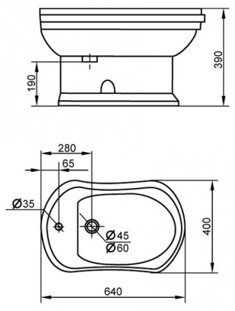 Биде напольное Cezares Laredo CZR-620-T фото