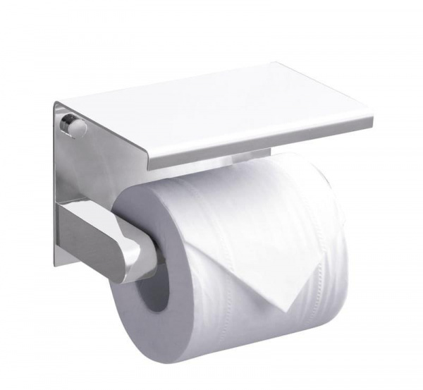 Держатель туалетной бумаги с полкой для телефона Rush Edge ED77141 White фото