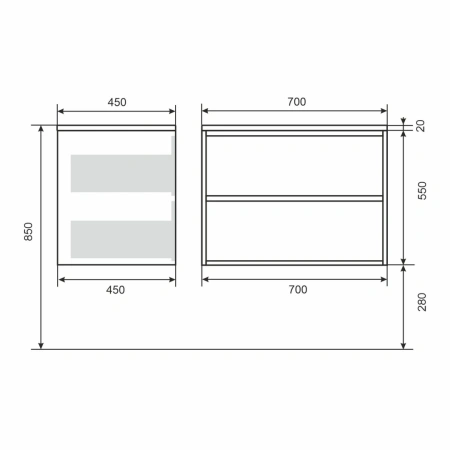 Тумба под раковину Uperwood Next 70 3930205151 белая/графит фото