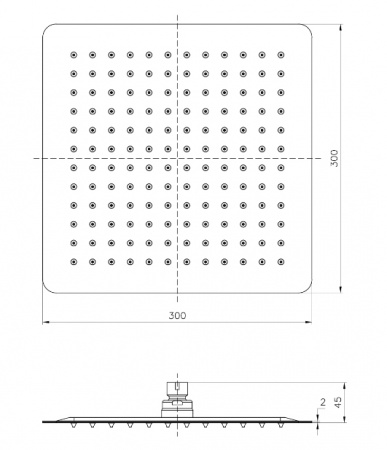 Верхний тропический душ Lemark LM9488S 30x30 см фото