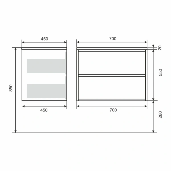 Тумба под раковину Uperwood Next 70 3930205151 белая/графит фото