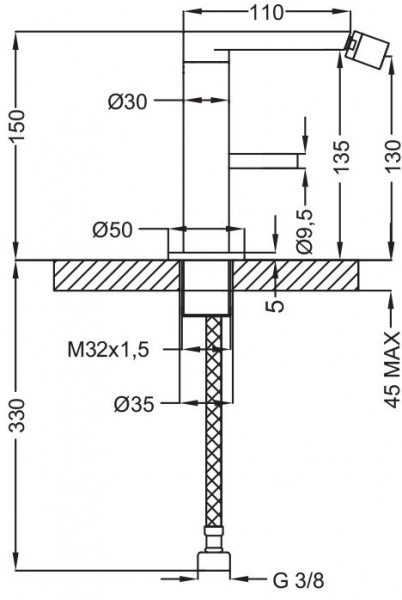 Смеситель для биде Cezares Eco ECO-BSM1-01-Cr фото