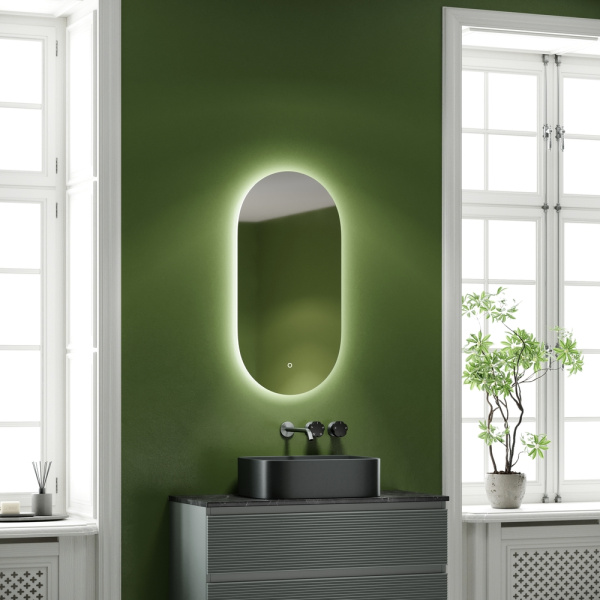 Зеркало с подсветкой Sancos Oval OV45C 45x90 фото