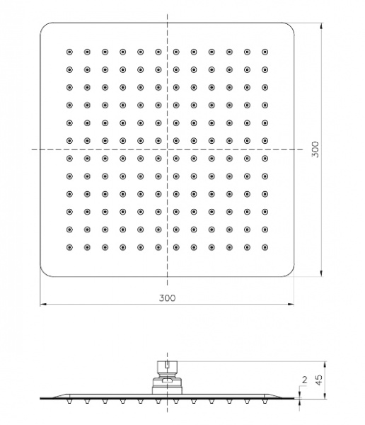 Верхний тропический душ Lemark LM9488S 30x30 см фото