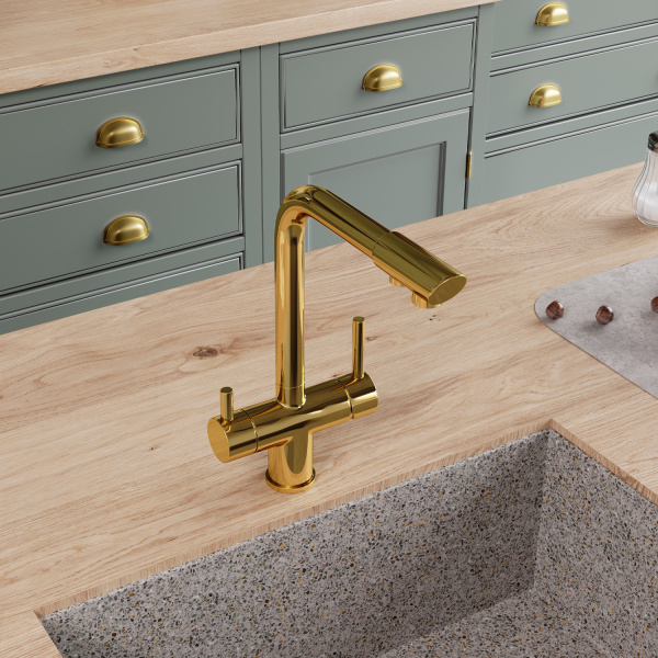 Смеситель для кухни под фильтр WasserKRAFT A8377 глянцевое золото фото