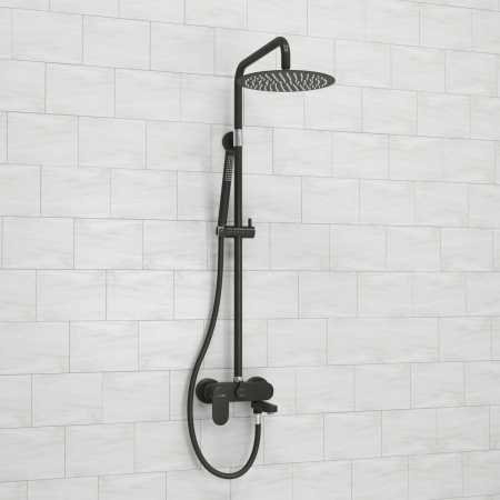 Душевая система (стойка) WasserKRAFT A174.258.217.CB черная матовая фото