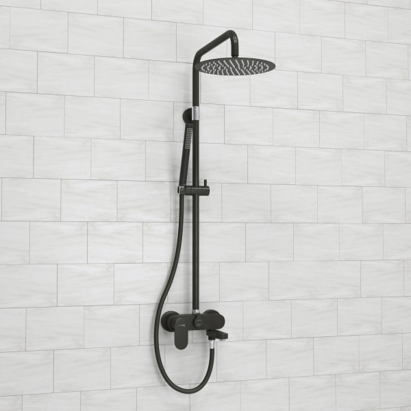 Душевая система (стойка) WasserKRAFT A174.258.217.CB черная матовая фото